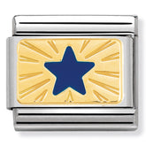 Nomination Composable Classic Link 030284/41 Blue Star 18K Gold & Enamel
